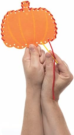 Baker Ross FE772 Pumpkin Decoration Sewing Kits - Pack of 3, Sewing Set for Children, Creative Activities for Kids, Ideal Halloween Arts and Crafts Project, Pumpkin