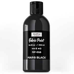 Nicpro Textilfarbe Schwarz 250ml Stofffarbe