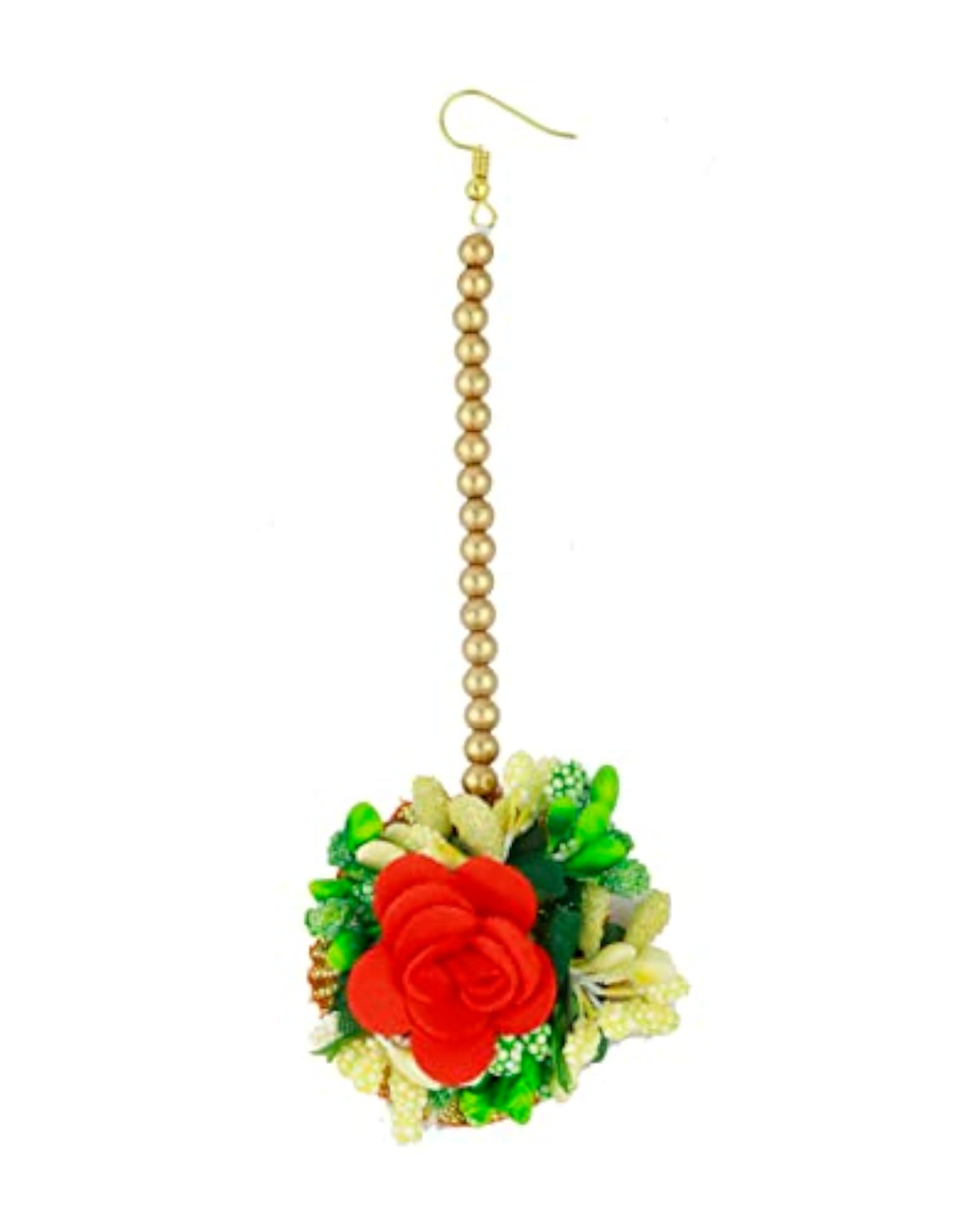 Women's Colourful Artificial Flower Necklace Combo Set for Celebrations
