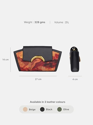 Image of ZOUK Women's Zareen Clutch Bag with Detachable Sling Strap | Vegan Leather | Wedding, Party, Formal