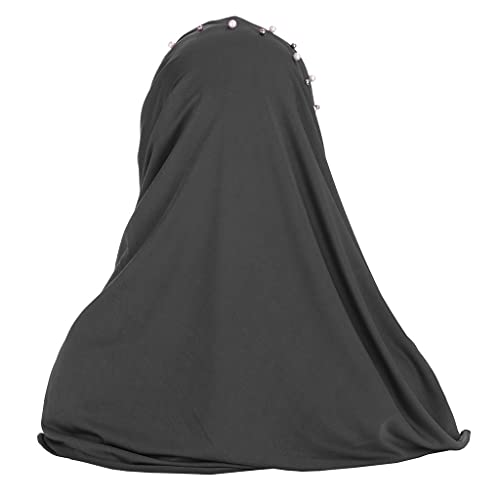 RARITYUS Women Muslim Hijab with Rhinestone Beads Soft Head Wrap Scarf Shawl Islamic Ramadan Long Hejab3