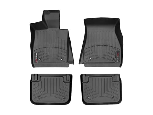 WeatherTech Custom Fit FloorLiners for BMW 840i, Alpina B8 Gran Coupe, M8-1st & 2nd Row (441512-1-3), Black