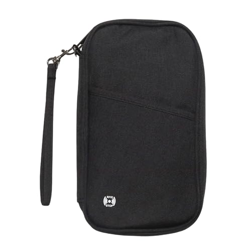 Porte-passeport étanche noir organisateur de voyage familial avec pochette