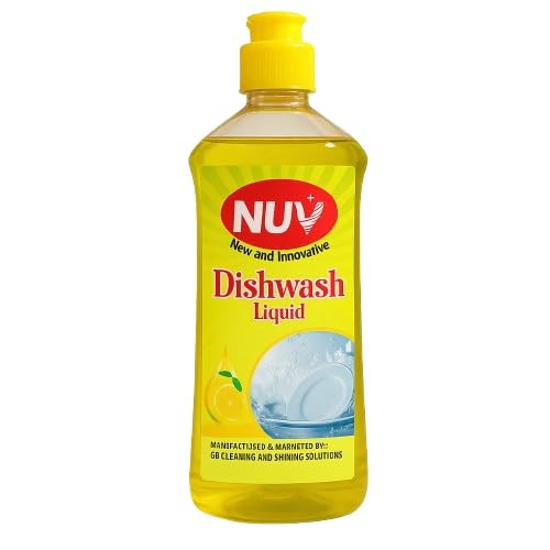 NUV dishwash 1800gm(450 * 4) Low Chemical Low Foam Formula with Active Salt and Grease Fighting Molecules