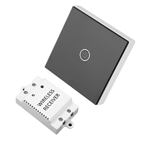 Interruttore a parete intelligente senza fili 1 via, interruttore della luce intelligente Wi-Fi Interruttore pannello di controllo remoto Interruttore sfioramento (Nero)