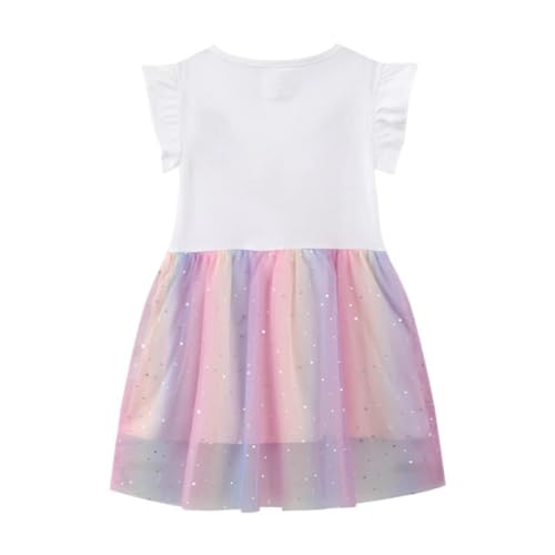 Image of Toddler Girls Tutu Dresses Cute Casual Short Sleeve Dress for Summer Daily Home School Party 2-8T