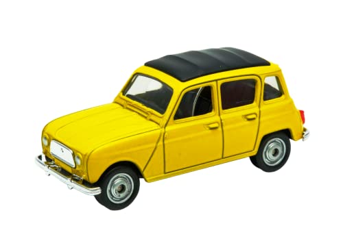 OPO 10 - Coche en Miniatura 3 Pulgadas (Unos 7cms) Renault 4 Amarillo - R4 - Welly 52362W