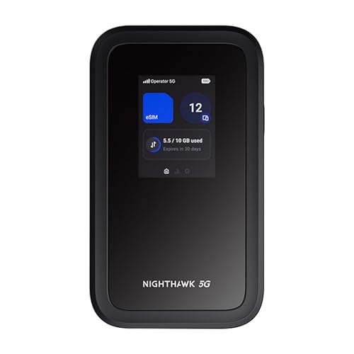 NETGEAR Nighthawk M7 | Routeur WiFi 5G Portable avec eSIM | Hotspot Wi-FI débloqué | Compatible SIM Physique et eSIM Tout opérateur | 5G/4G/LTE | Wi-FI 7 | Jusqu’à...