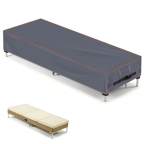 Khongoo Sun Lounger Covers Waterproof for Garden 210 x 75 x 40 cm Grey