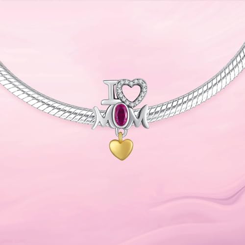 VALGACLS Mom Wife Daughter Love Heart Wedding Rings Charms 925 Sterling Silver Charms for Bracelets Necklace Valentine's Day Mother's Day Jewelry Gift for Womens Girls