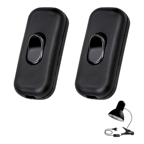 BLACK IN LINE 2 AMP SWITCH 2 CORE FLEX CABLE WIRE TABLE FLOOR LIGHT LAMP