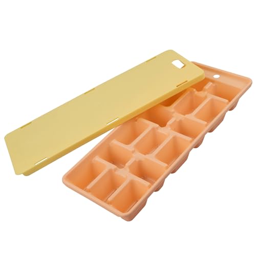 Fackelmann 17045 - Vassoio per ghiaccio con coperchio, contenitore per ghiaccio, gelato, stampo per ghiaccio, vassoio per ghiaccio, stampo forma ghiaccio, plastica, 25,8 x 10 x 3 cm