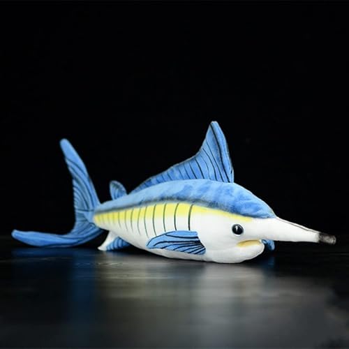 Image of Frankiezhou Home Simulation Marlin Fish Plush Toy- 18.5inch Lifelike Animals Blue Marlin Fish Stuffed Animal, Super Soft Plush Dolls for Kids Stuffed Model Educational Toys, Gifts for Kids