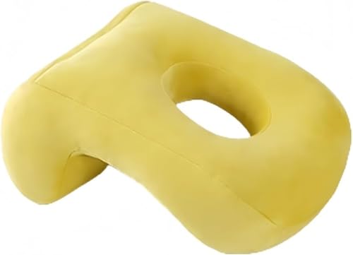 Neboka yデスク 昼寝 枕 うつ伏せ 用 クッション 腕 ネックピロー枕 携帯枕 まくら 仮眠 横向き健康枕 クッション 多機能 ダークブルー 便利 お昼寝用枕 うつ伏せ寝用枕 小学生 昼休み 子供 寝る うつ伏せ寝用枕 オフィス お (イエロー)