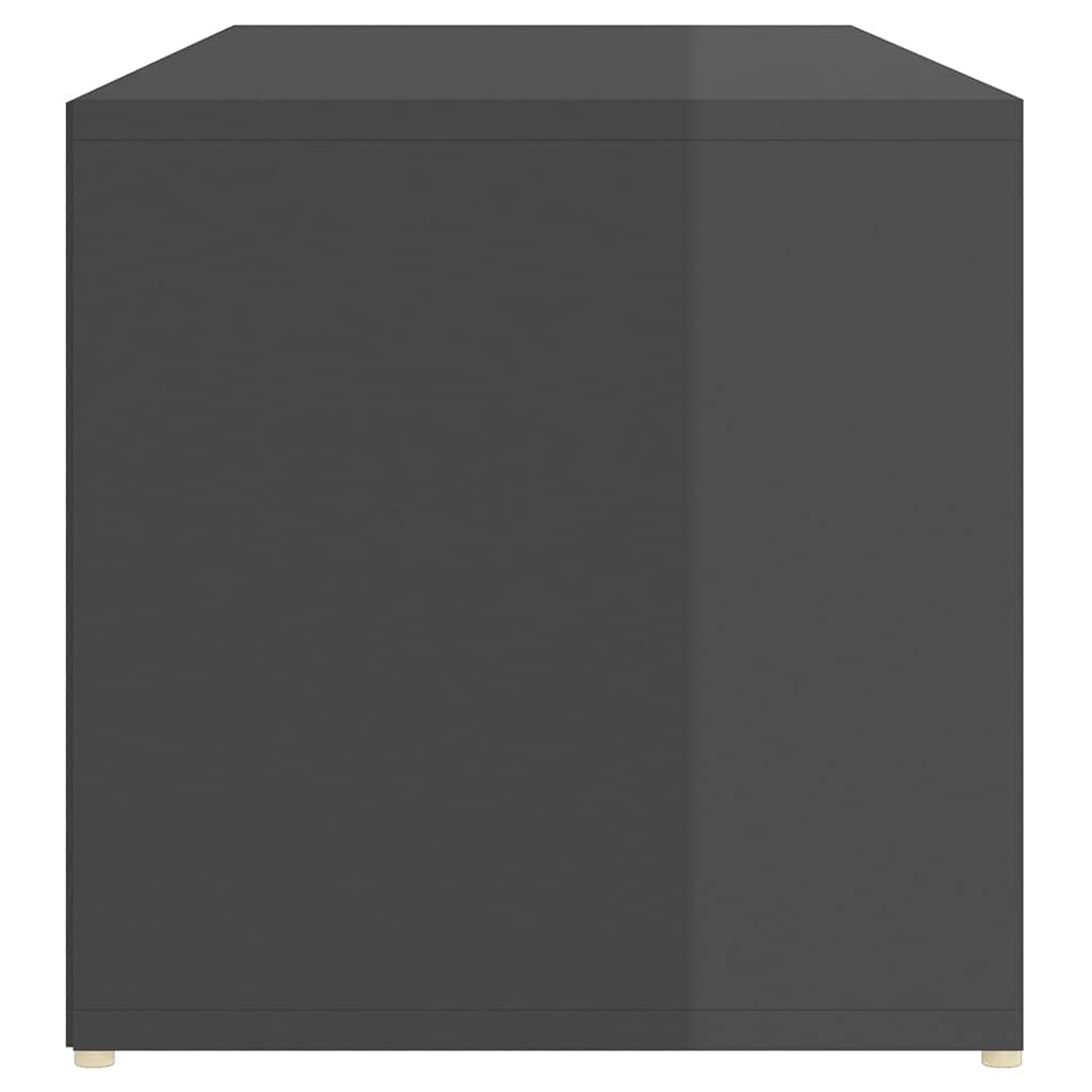 Artykuły gospodarstwa domowego Ławka do przechowywania butów wysoki połysk szara 105x35x35 cm Engineered Wood Storage & Organization