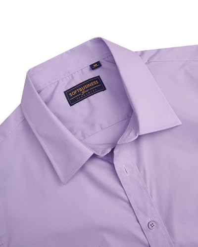 Image of J.VER Men's Short Sleeve Dress Shirts Stretch Stain Shield Casual Button Down Shirts Solid Formal Shirt