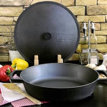 28 cm gietijzeren inductie pan met aluminium deksel braadpan stoofpan