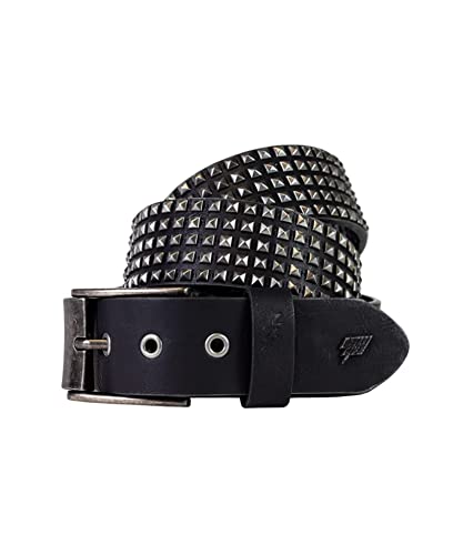 Lowlife Shrink Leather Belt in Black Pewter