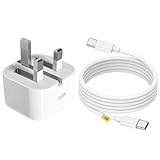 iPad Charger and Plug,20W Fold USB-C Power Adapter and Cable 2M Fast Charge for iPad Pro 12.9 11 13 inch 4th 5th 6th M4 2024 Generation/Air 10.9 inch 5th Gen M2 M3/Mini 6 7 A17/Pad 10th A16 11th 2025