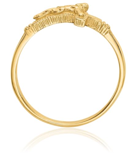 IceCarats 14K Solid Yellow Gold Lord Jesus Christ Crucifix Holy Cross Ring Christian Religious Band2