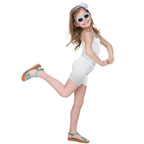 Image of Hercicy 8 Packs Toddler Tank Tops Girls and Dance Shorts Toddler Sleeveless Strap Crop Gymnastics Yoga Shorts for Ballet