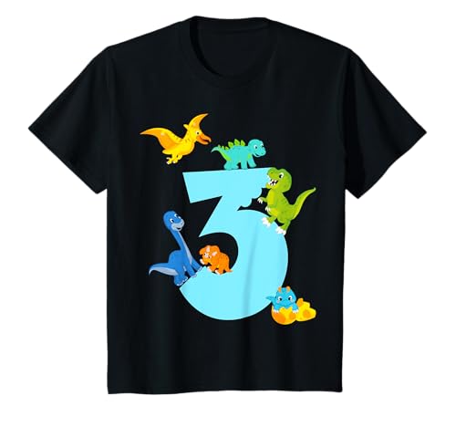 Niños Dinosaurio de juguete de 3 años Dino 3er cumpleaños del niño Camiseta