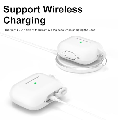Image of for AirPods Pro 2nd 1st Generation Case Cover with Keychain, Protective Soft Silicone Skin Accessories for Apple AirPods Pro Charging Case 2023 /2022 /2019, Front LED Visible, Clear