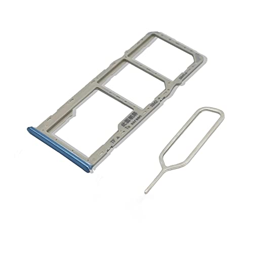 Eonpam Original DUAL SIM Card Slot Tray Holder Replacement for (Oppo A15) Incl SIM Pin (Blue)