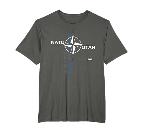 NATO Frieden und Freiheit T-Shirt, Herren, Schwarz, S, Halbarm, Klassisch, NATO