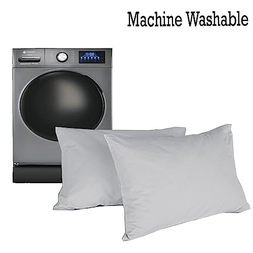 Image of Microfiber Pillow Set of 2 for Sleeping - 20x30 Inches, Light Grey
