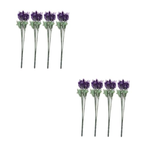 MAGICLULU 2 Series Lavanda Artificial Exterior Flores Artificiales Falso Floral Decoración del Hogar De Lavanda Decoración De Flores Artificiales Flor De Plastico Púrpura 4 Piezas*2