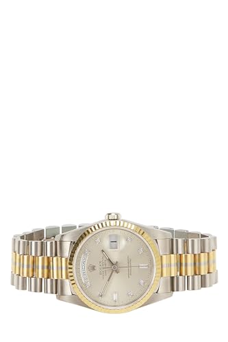 Pre-Loved 18K Gold & Stainless Steel Diamond Tridor Day-Date President 18239 36mm, Gold3