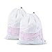 OTraki Filet à Linge Machine à Laver Sac de Lavage du Linge à Mailles Sacs à Linge Cordon de Serrage Filet De Lavage pour sous-Vêtements Blouse Chemises, 50 x 60 cm Paquet de 2