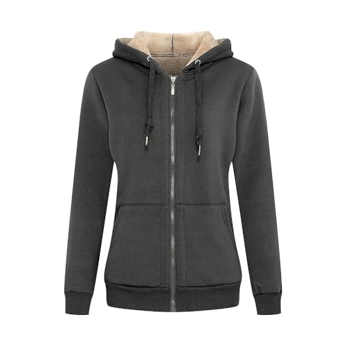 MANLUODANNI Damen Dicker Kapuzensweatshirt, Women's Kapuzenjacke Sweatjacke...