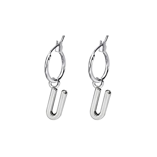 Boucles d'oreilles femme homme argent tendance bijoux punk lettre M H