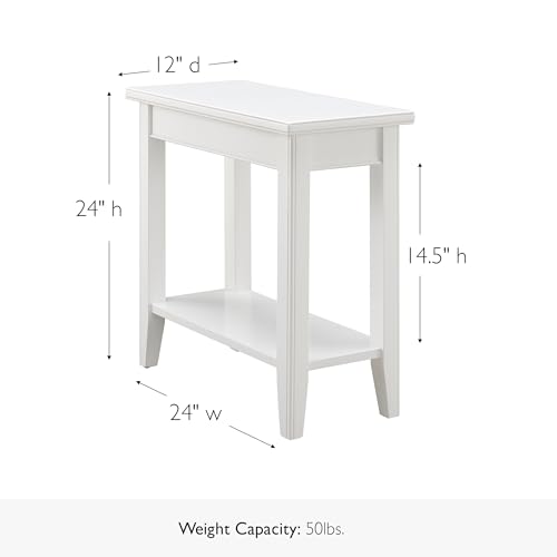 Image of Leick Home Laurent End Table, 12 inch, White
