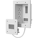 Mount-It! in-Wall TV Cable Concealer Kit with Recessed Power – Triple Outlet, 9ft Cord, and Hand Saw – Easy, Safe Cable Management for Organized TV and Home Theater Setups