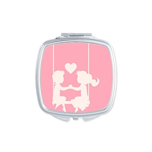 Miroir compact Saint Valentin cadeau romantique illustration couple