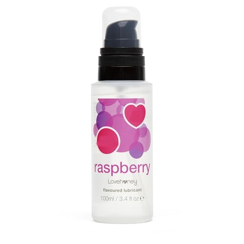 Lovehoney Lubrifiant Saveur Framboise | Lubrifiant à Base d’Eau au Toucher Naturel | Non Collant, Ne Tache Pas | Saveurs Fruitées pour Hommes, Femmes et...