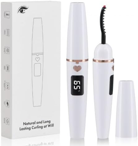 Mapille Recourbe-Cils Chauffé Électrique 4 Modes Auto-Arrêt Toutes Formes Yeux Blanc
