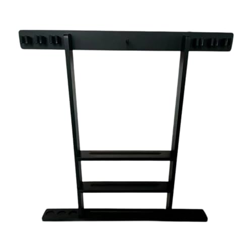 Support mural pour queues de billard en bois noir avec 6 emplacements de rangement