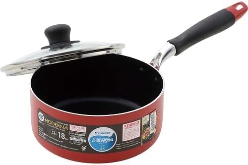 Bestco ND-9458 IH Single Handle Pot with Glass Lid, 7.1 inches (18 cm), Red