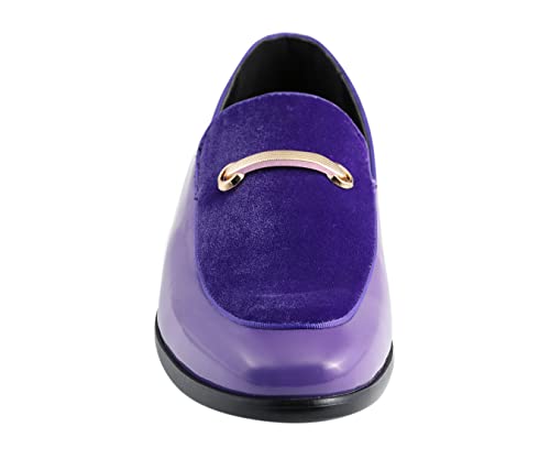 Amali Fay Velvet Men’s Slip-On Shoes with Gold Chain Ornament Dress Shoes for Men Velvet Formal Loafers for Men The Original Smoking Men Tuxedo Dress Shoes4