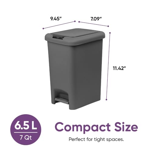 Caneca de basura rectangular Superio 6.5L gris miniatura 2