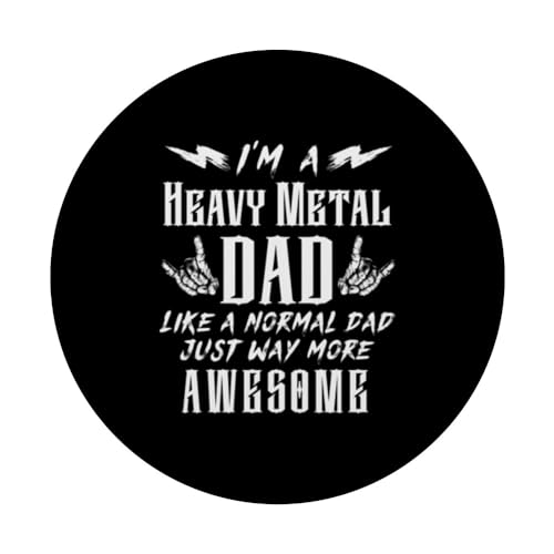 Heavy Metal Dad Funny Quote Father's Day PopSockets Swappable PopGrip, Black - Image 3