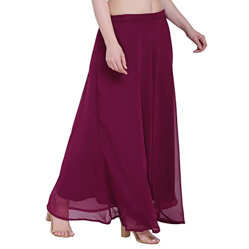 Image of Skirt for Women Designer and Full Flared Georgette Plain
