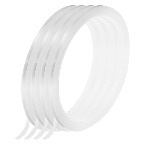 Image of uxcell Clear Heat Tape, 4 Rolls 3mmx33m 108ft High Temperature Heat Resistant Tape for Sublimation,Heat Vinyl Press,Heat Transfer, Circuit Board, No Residue