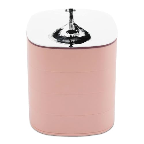 Jubonexis Joyeros rectos y minimalistas de instrumentos musicales para mujer, organizador de pendientes, organizador giratorio de joyas para collares, pulseras, anillos
