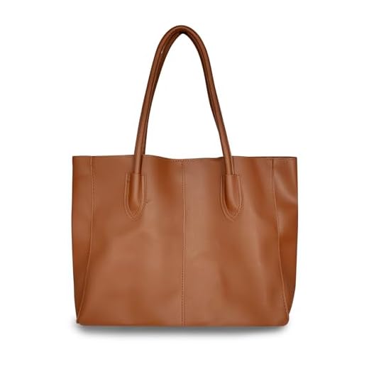 FuninCrea Sac à Main en Cuir Femme - Tote Bag Grande Capacité Imperméable - Sac Cabas Fourre-Tout avec Poignée Résistante pour Travail, Achats, Voyages