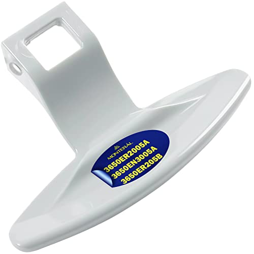 Maniglia per oblò lavatrice con codice originale 3650ER2005A, 3650EN3005A, 3650ER205B adatta per LG. Dimensioni: lunghezza 95,5 mm, larghezza 64 mm, larghezza tra i fori di fissaggio interni 20,5 mm ed esterni 24,7 mm.